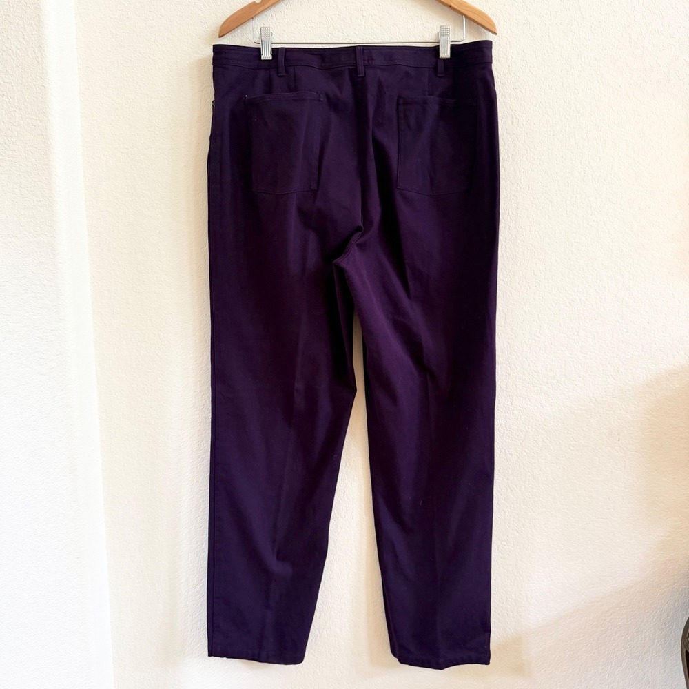 Peck & Peck Collection Purple Straight Leg Cotton Stretch Pants Womens Size 16 - Picture 9 of 12